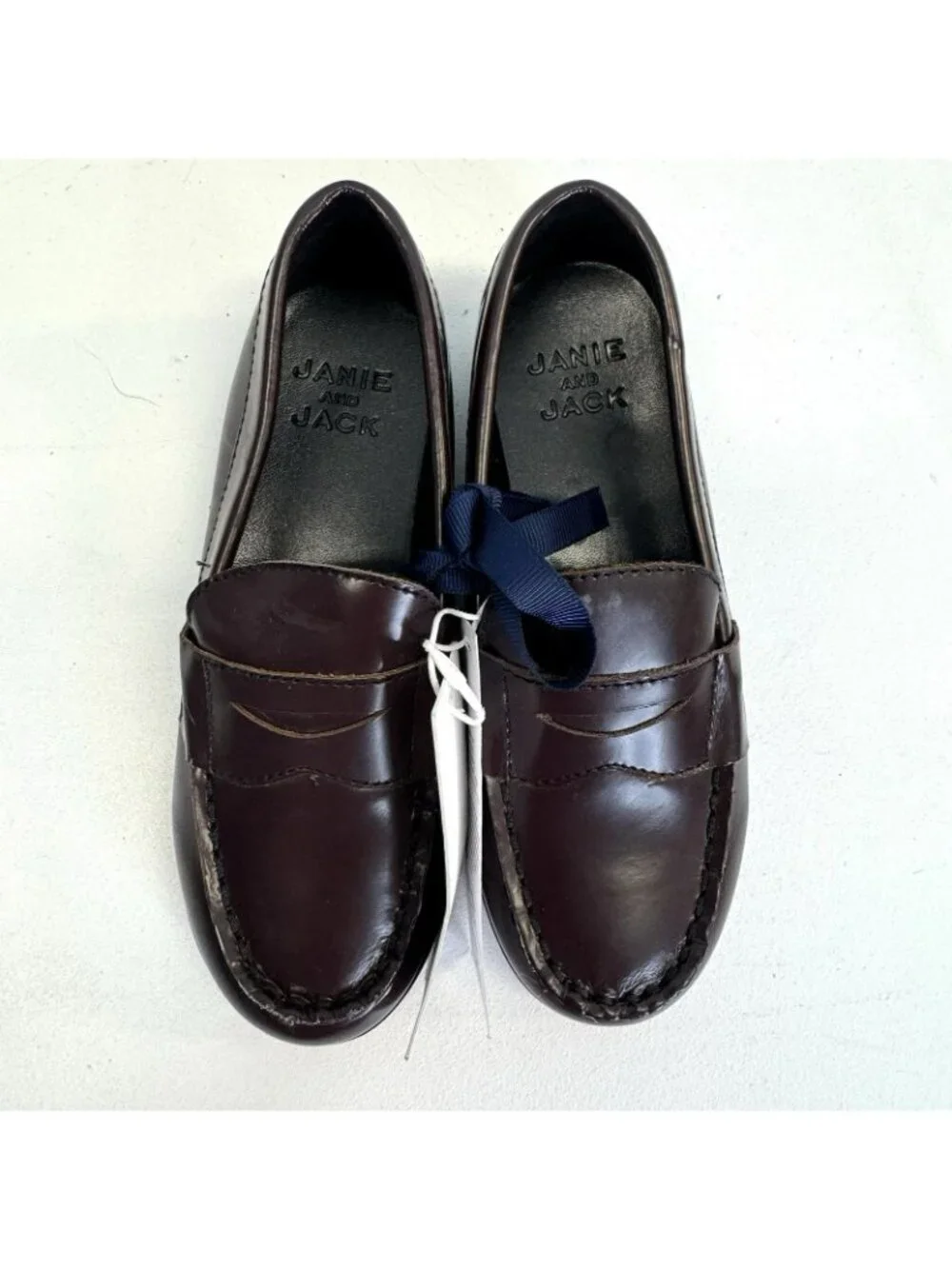 Janie and Jack Leather Penny Loafer Shoes Boys Toddler US Size 9 Brown NWT NEW